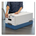 Bankers Box LIBERTY Heavy-Duty Strength Storage Boxes, Letter Files, 12.25" x 24.13" x 10.75", White/Blue, 4/Carton (0001103)