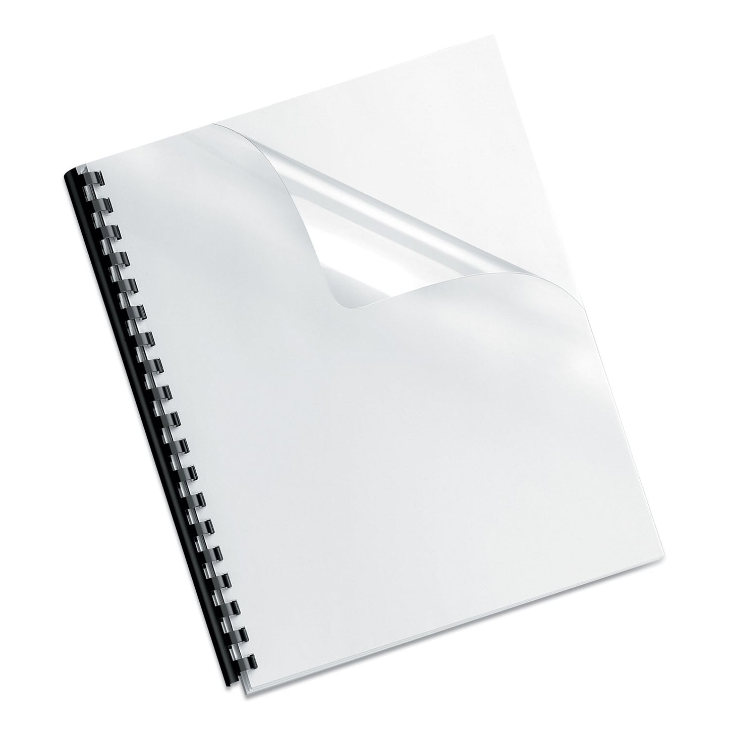 Fellowes Crystals Transparent Presentation Covers for Binding Systems, Clear, with Round Corners, 11.25 x 8.75, Unpunched, 100/Pack (52311)