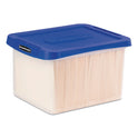 Bankers Box Heavy Duty Plastic File Storage, Letter/Legal Files, 14" x 17.38" x 10.5", Clear/Blue, 2/Pack (0086202)