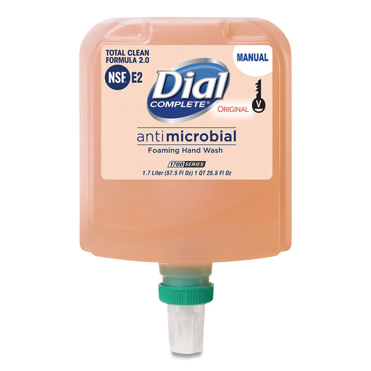Dial Antibacterial Foaming Hand Wash Refill for 1700 V Dispenser, Original Scent, 1.7 L, 3/Carton (19723)