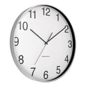 Union & Scale Essentials Classic Round Wall Clock, 12" Overall Diameter, Silver Case, 1 AA (sold separately) (24411457)