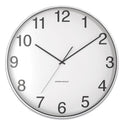 Union & Scale Essentials Classic Round Wall Clock, 12" Overall Diameter, Silver Case, 1 AA (sold separately) (24411457)