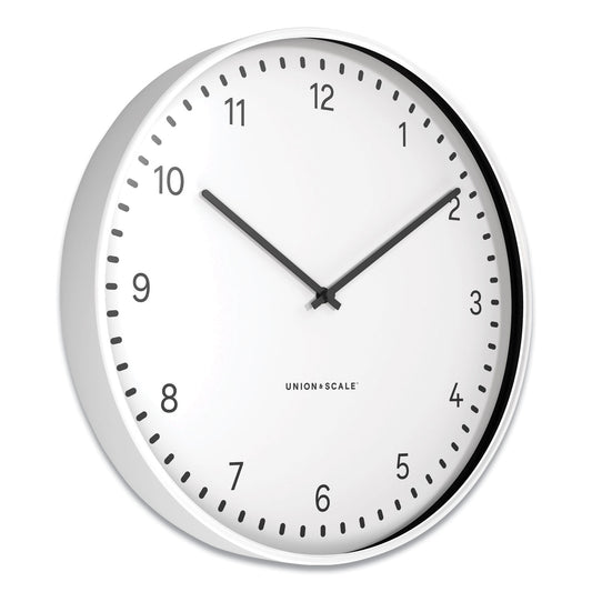 Union & Scale Essentials Contemporary Round Wall Clock, 15" Overall Diameter, White Case, 1 AA (sold separately) (24411459)