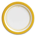 Perk Everyday Paper Plates, 6" dia, White/Yellow, 125/Pack (24375258)