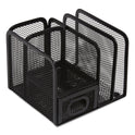 TRU RED Five Compartment Wire Mesh Accessory Holder, 5.9 x 6.29 x 5.11, Black (24402461)