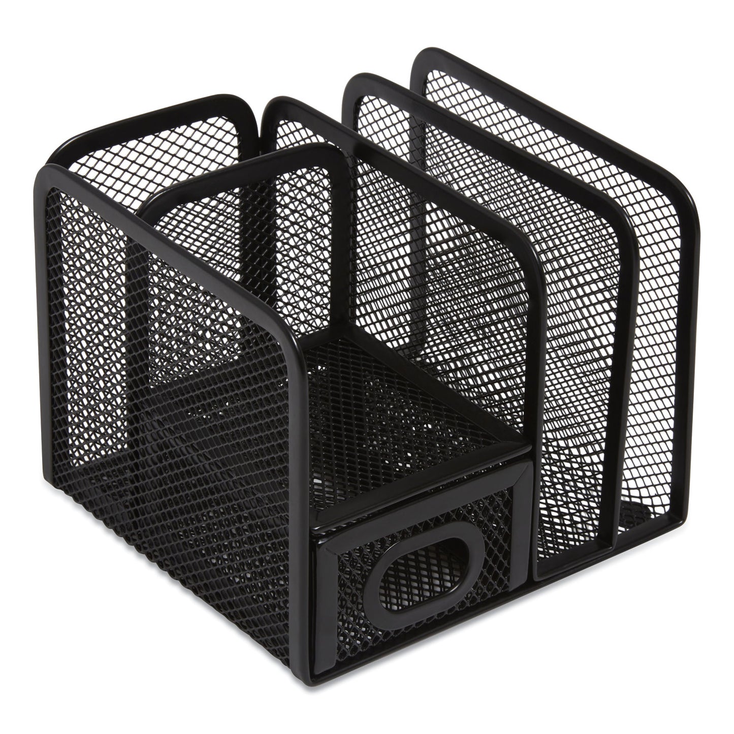 TRU RED Five Compartment Wire Mesh Accessory Holder, 5.9 x 6.29 x 5.11, Black (24402461)