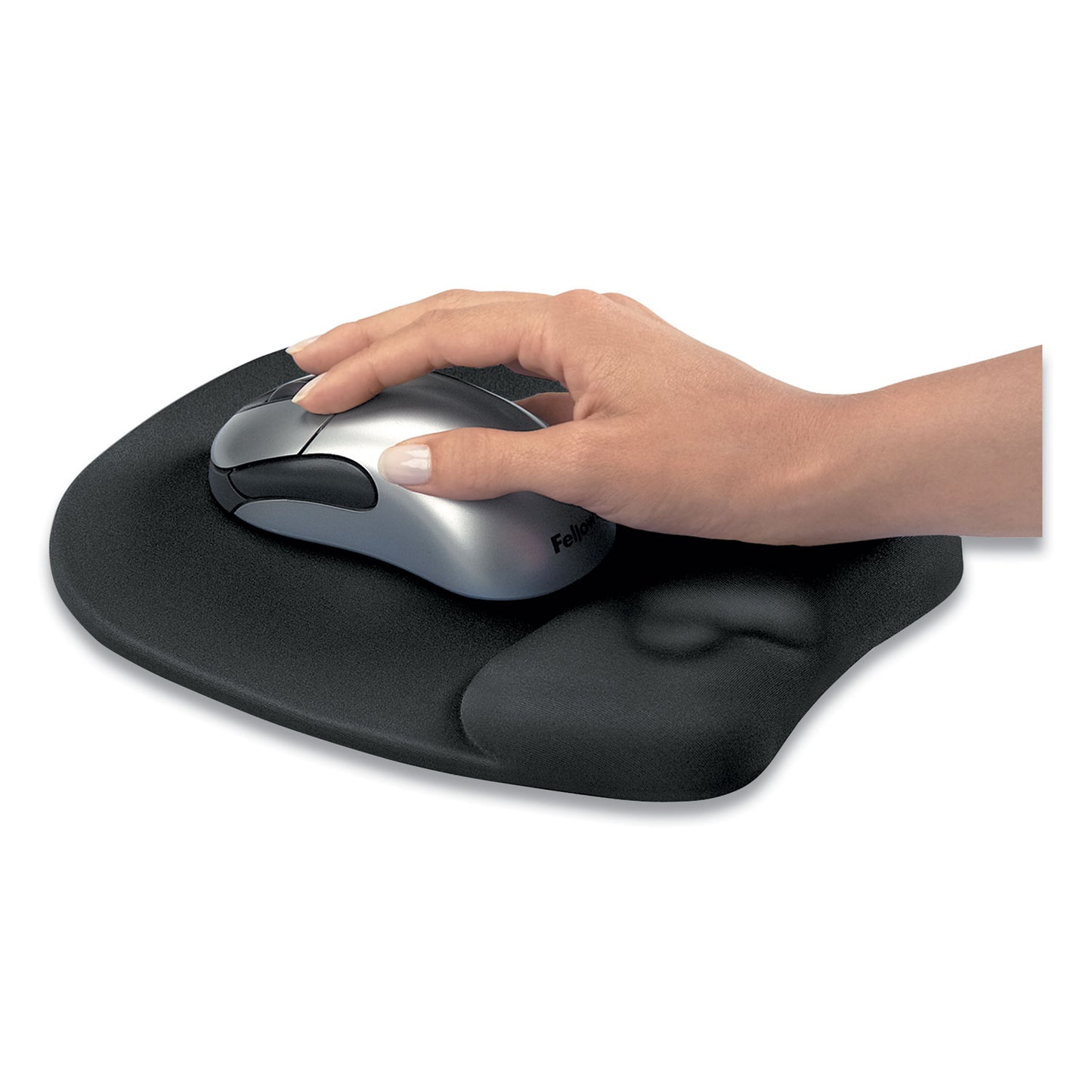 Fellowes Memory Foam Mouse Pad with Wrist Rest, 7.93 x 9.25, Black (9176501)