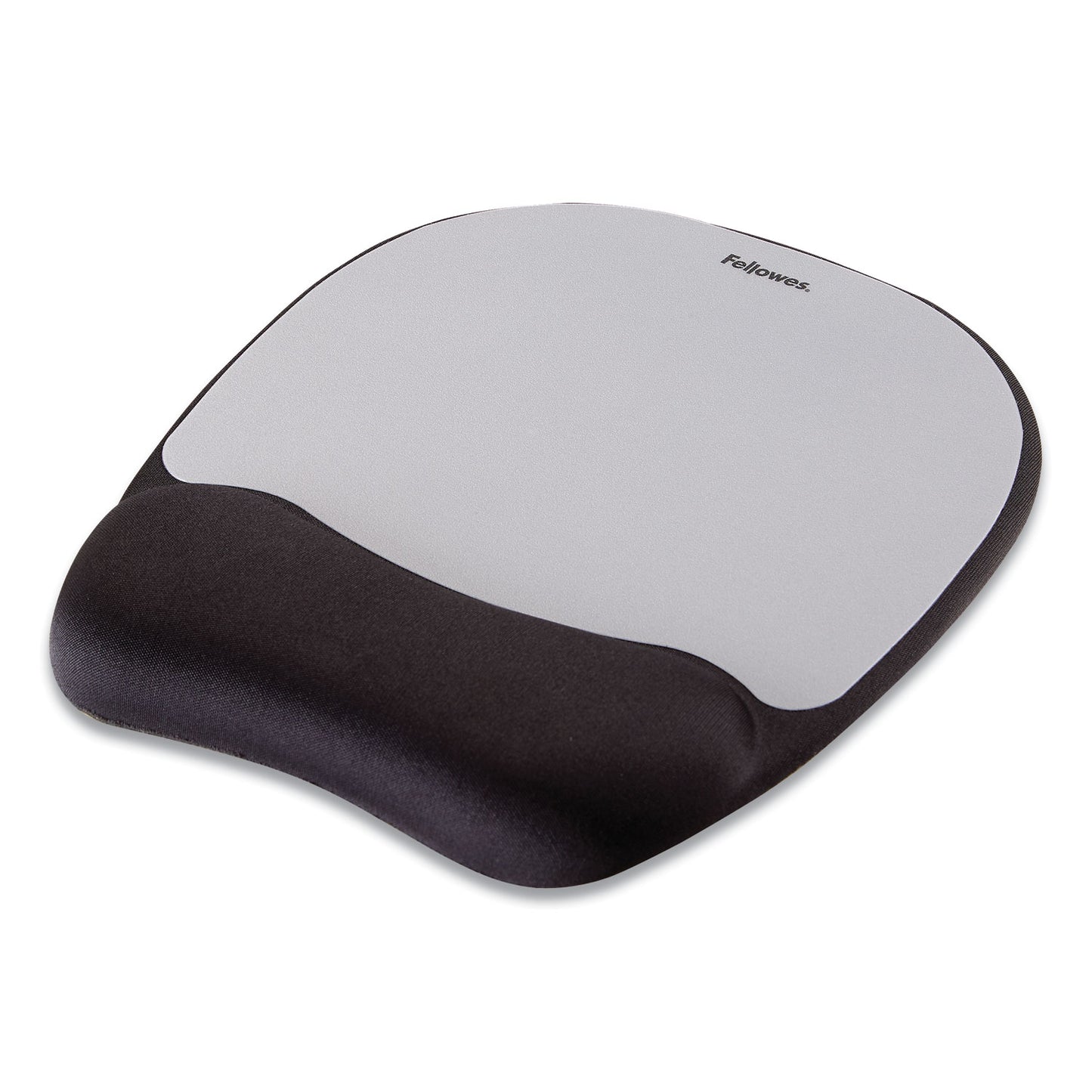 Fellowes Memory Foam Mouse Pad with Wrist Rest, 7.93 x 9.25, Black/Silver (9175801)