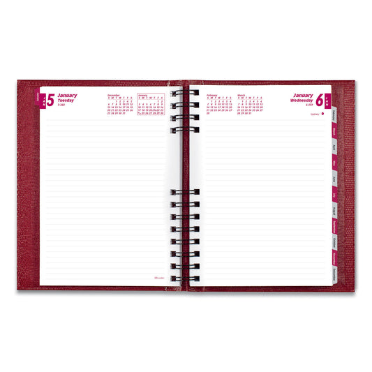 Brownline CoilPro Ruled Daily Planner, 8.25 x 5.75, Red Cover, 12-Month (Jan to Dec): 2025 (CB389CRED)