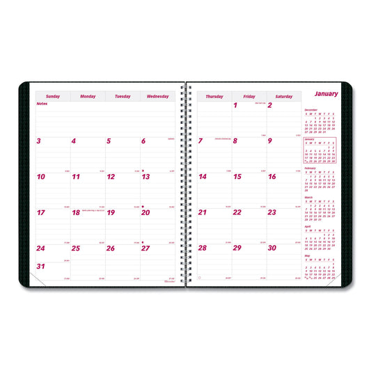 Brownline DuraFlex 14-Month Planner, 11 x 8.5, Black Cover, 14-Month: Dec 2024 to Jan 2026 (CB1262VBLK)