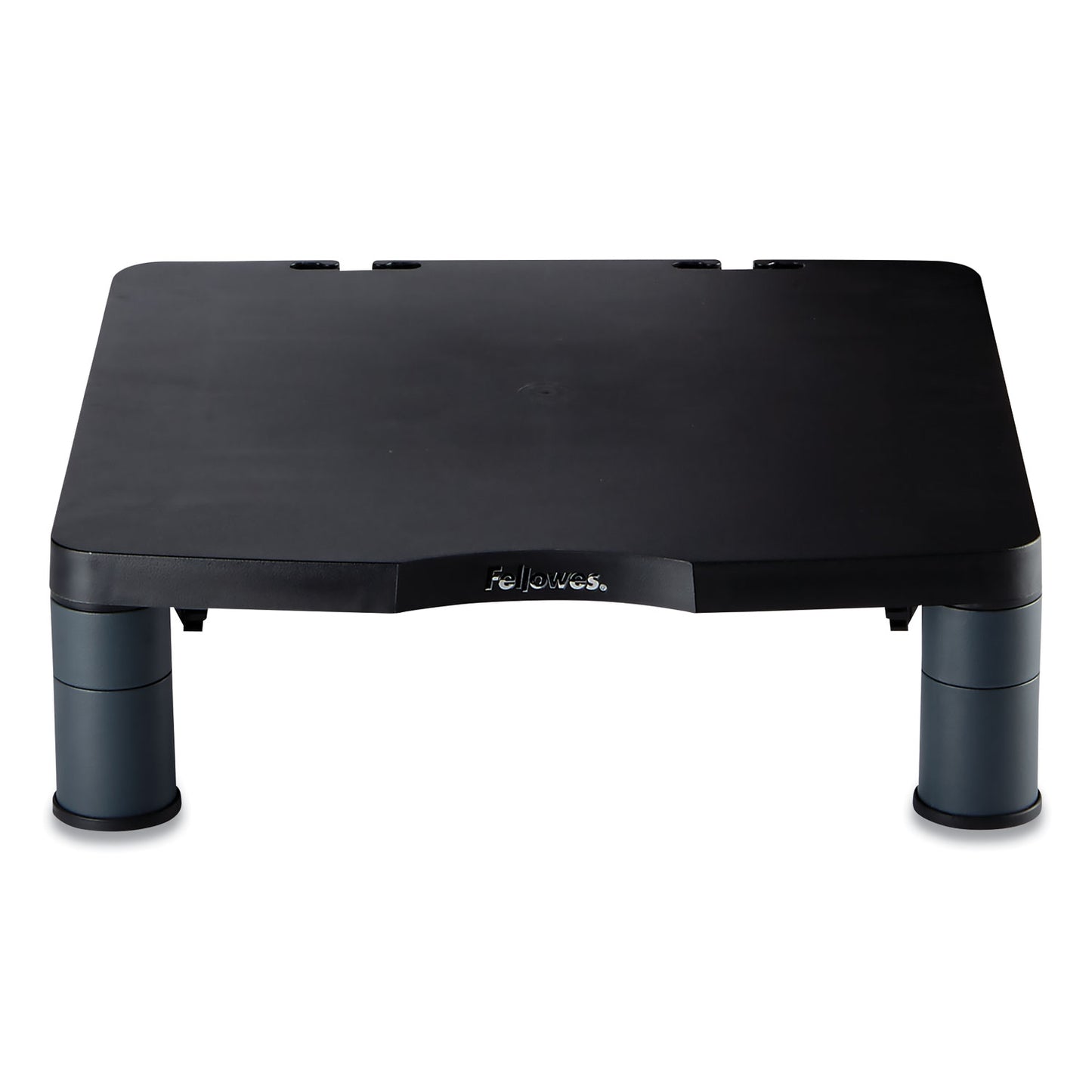 Fellowes Standard Monitor Riser, 13.38" x 13.63" x 2" to 4", Graphite, Supports 60 lbs (9169301)
