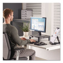 Fellowes Standard Monitor Riser, 13.38" x 13.63" x 2" to 4", Graphite, Supports 60 lbs (9169301)