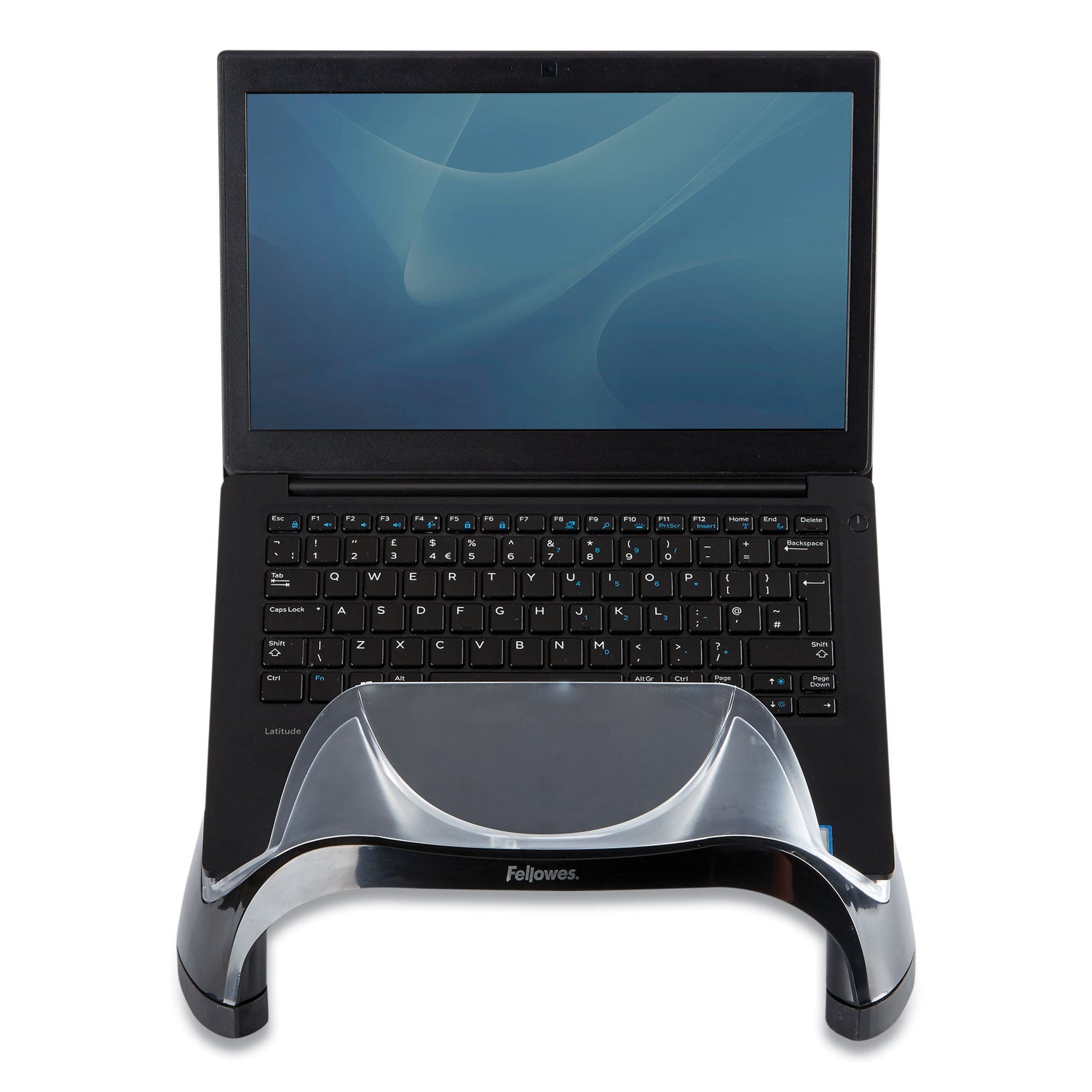 Fellowes Smart Suites Laptop Riser with USB, 13.13" x 10.63" x 7.5", Black/Clear (8020201)