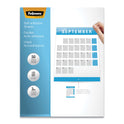 Fellowes Self-Adhesive Laminating Sheets, 3 mil, 9.25" x 12", Gloss Clear, 50/Box (5221502)