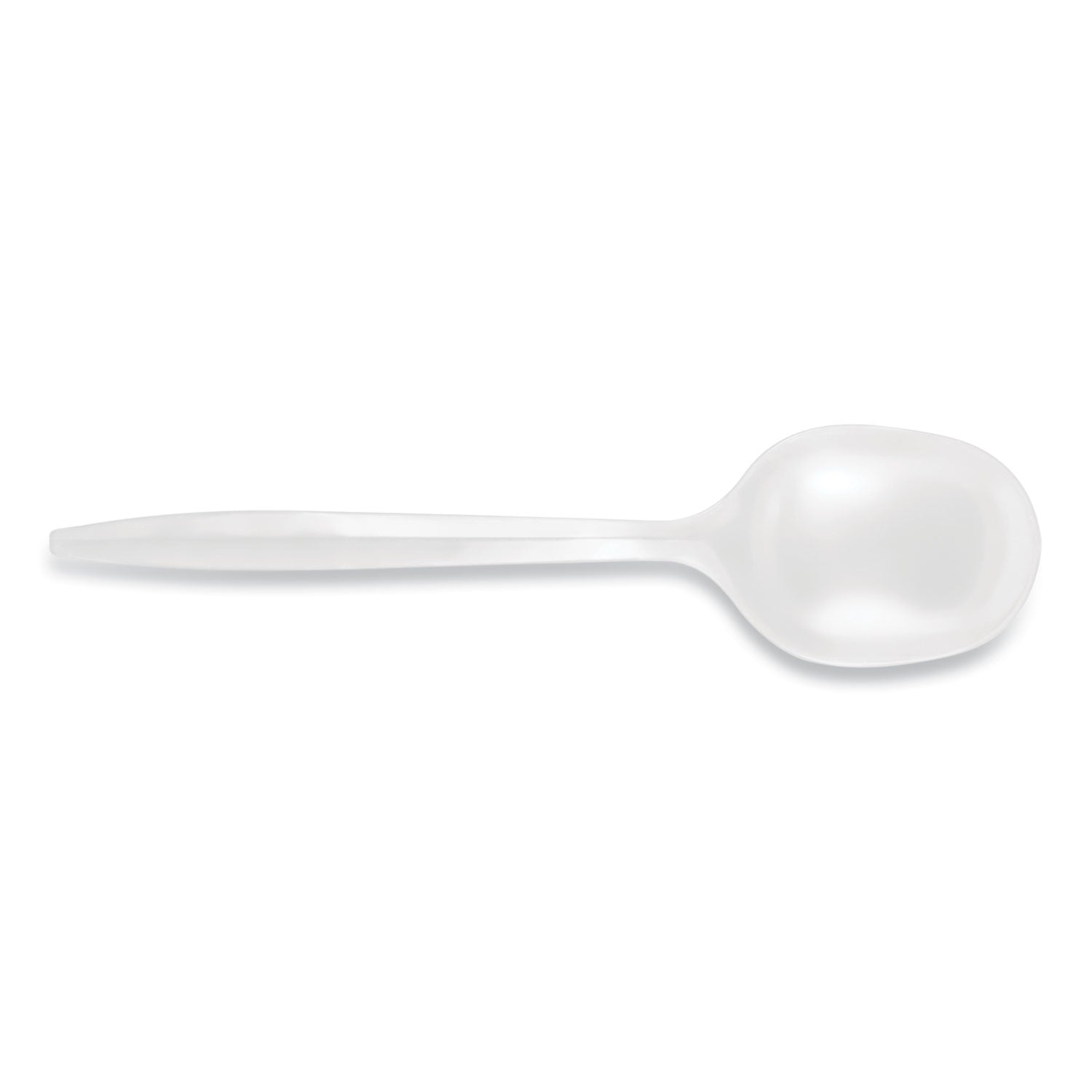 Berkley Square Mediumweight Polypropylene Cutlery, Soup Spoon, White, 1,000/Carton (1014000)