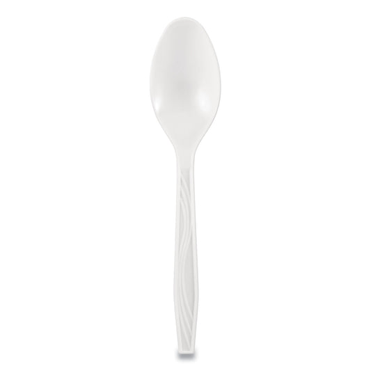 Berkley Square Elegant Dinnerware Heavyweight Cutlery, Polystyrene, Spoon, White, 500/Box (1073010)