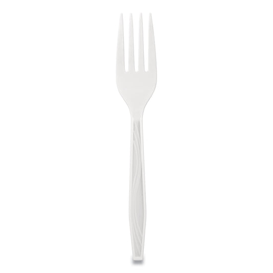 Berkley Square Elegant Dinnerware Heavyweight Cutlery, Polystyrene, Fork, White, 500/Box (1072010)