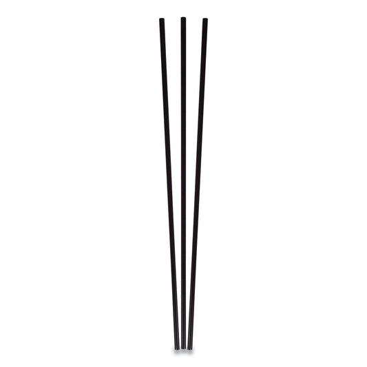 Berkley Square Unwrapped Round Stirrers, 7.75", Polypropylene, Black, 500/Pack (1241207)