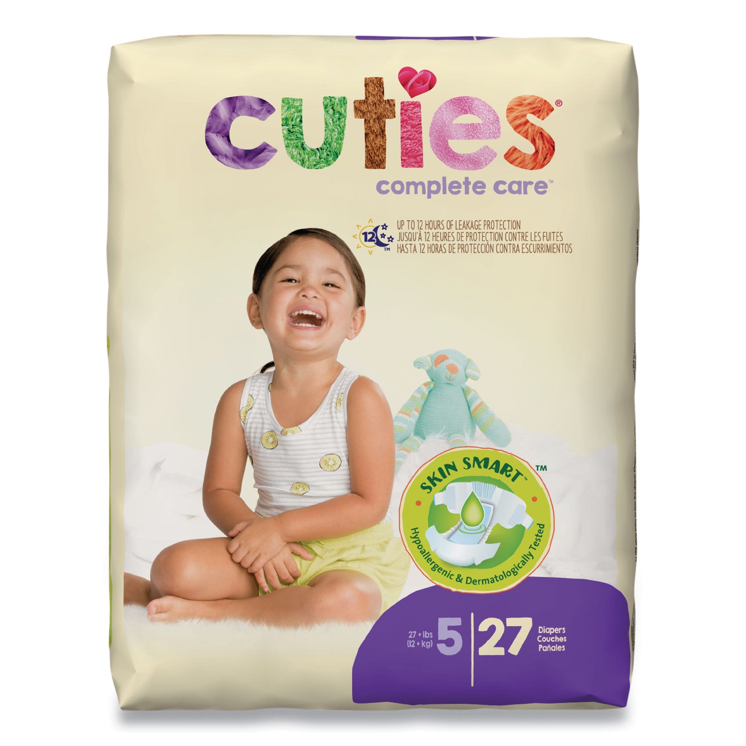 Cuties Premium Jumbo Diapers, Size 5, Over 27 lbs, 108/Carton (CR5001)