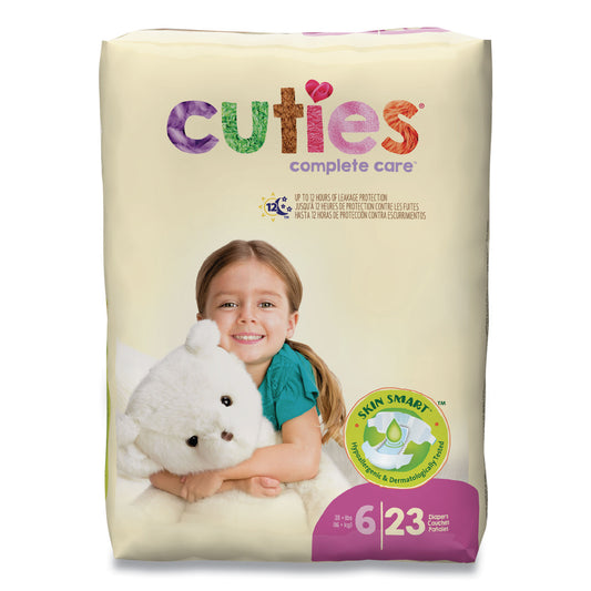 Cuties Premium Jumbo Diapers, Size 6, 35 lbs and Up, 92/Carton (CR6001)