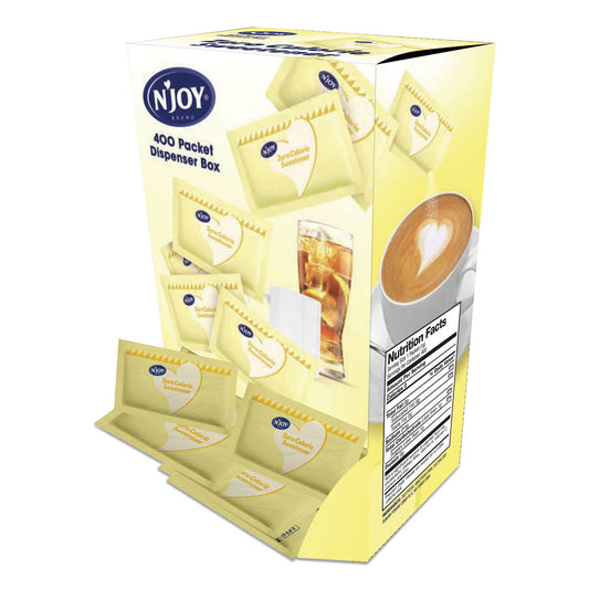 N'Joy Yellow Sucralose Zero Calorie Sweetener Packets, 0.04 oz Packet, 400 Packets/Box (83220)