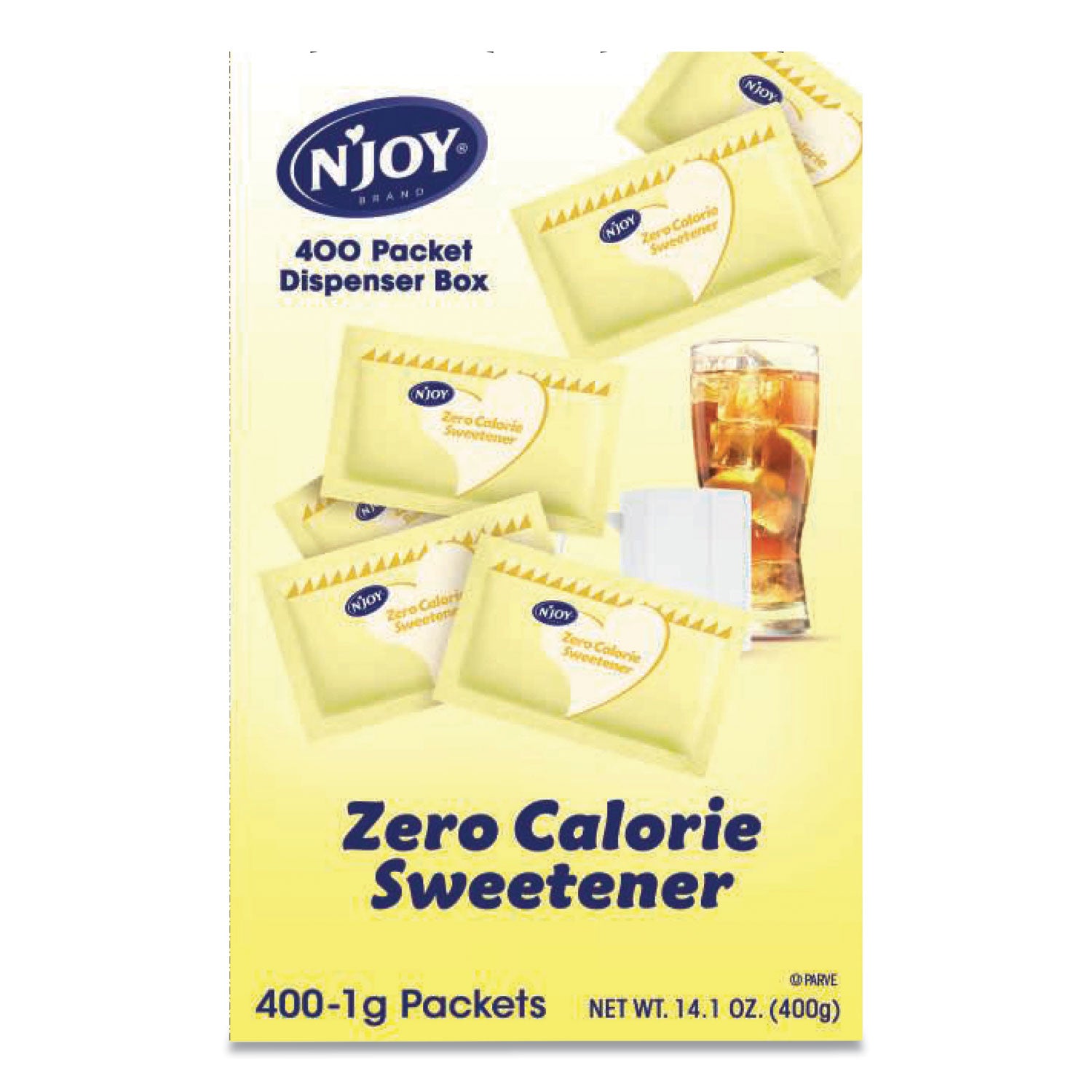 N'Joy Yellow Sucralose Zero Calorie Sweetener Packets, 0.04 oz Packet, 400 Packets/Box (83220)