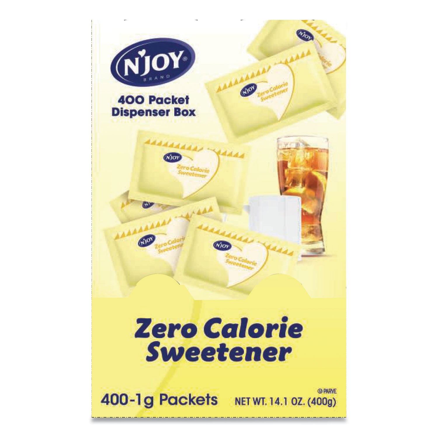 N'Joy Yellow Sucralose Zero Calorie Sweetener Packets, 0.04 oz Packet, 400 Packets/Box (83220)