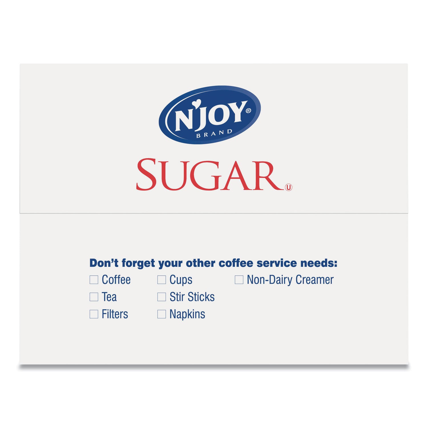 N'Joy Sugar Packets, 0.1 oz, 2,000 Packets/Box (SUG72101)