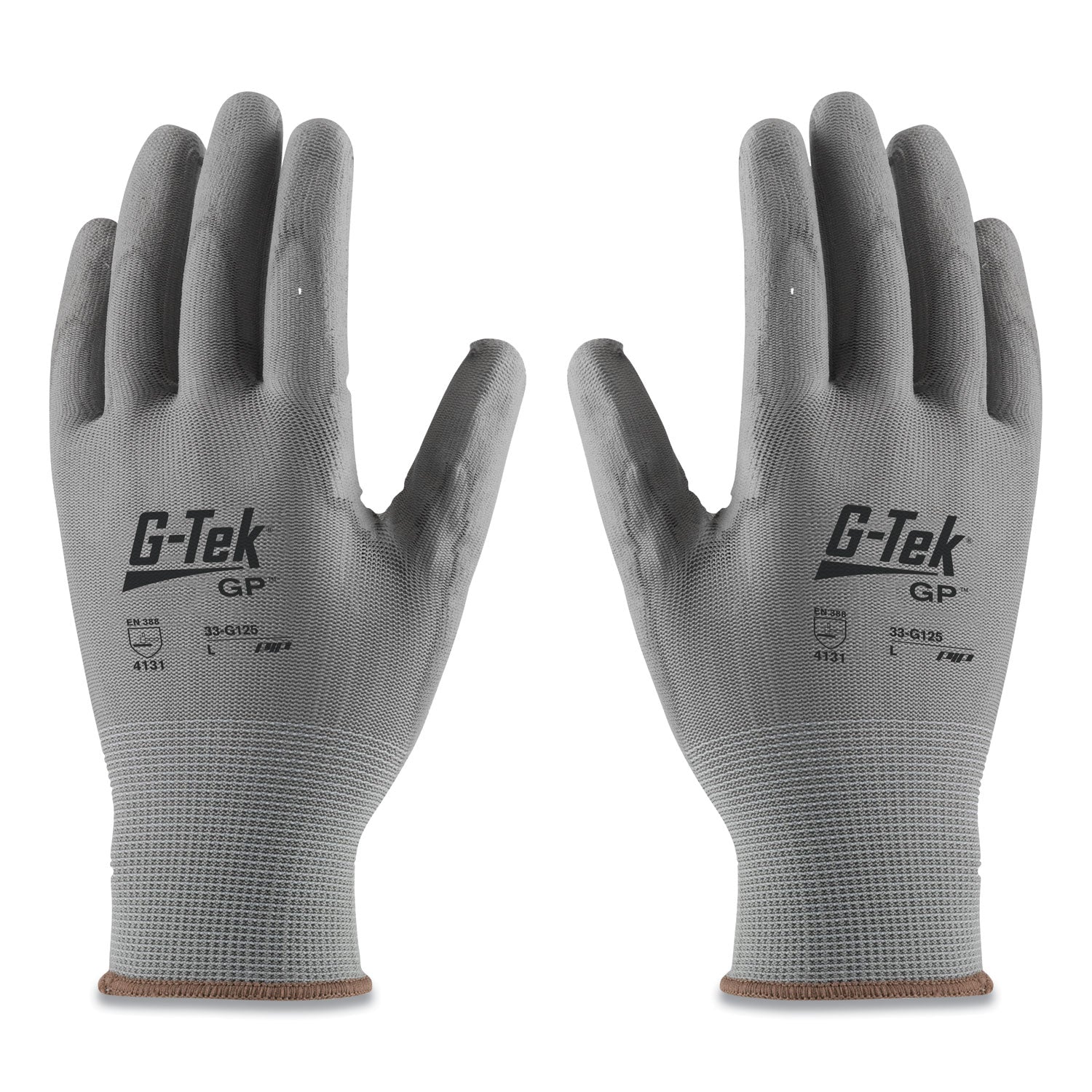 G-Tek GP Polyurethane-Coated Nylon Gloves, Small, Gray, 12 Pairs (33G125S)