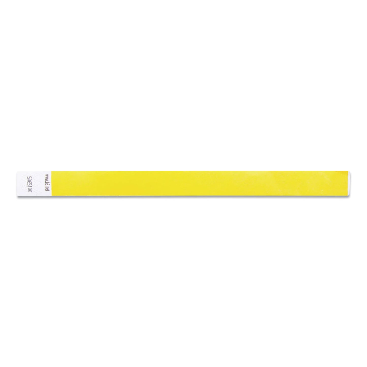 SICURIX Security Wristbands, Sequentially Numbered, 10" x 0.75", Yellow, 100/Pack (85070)