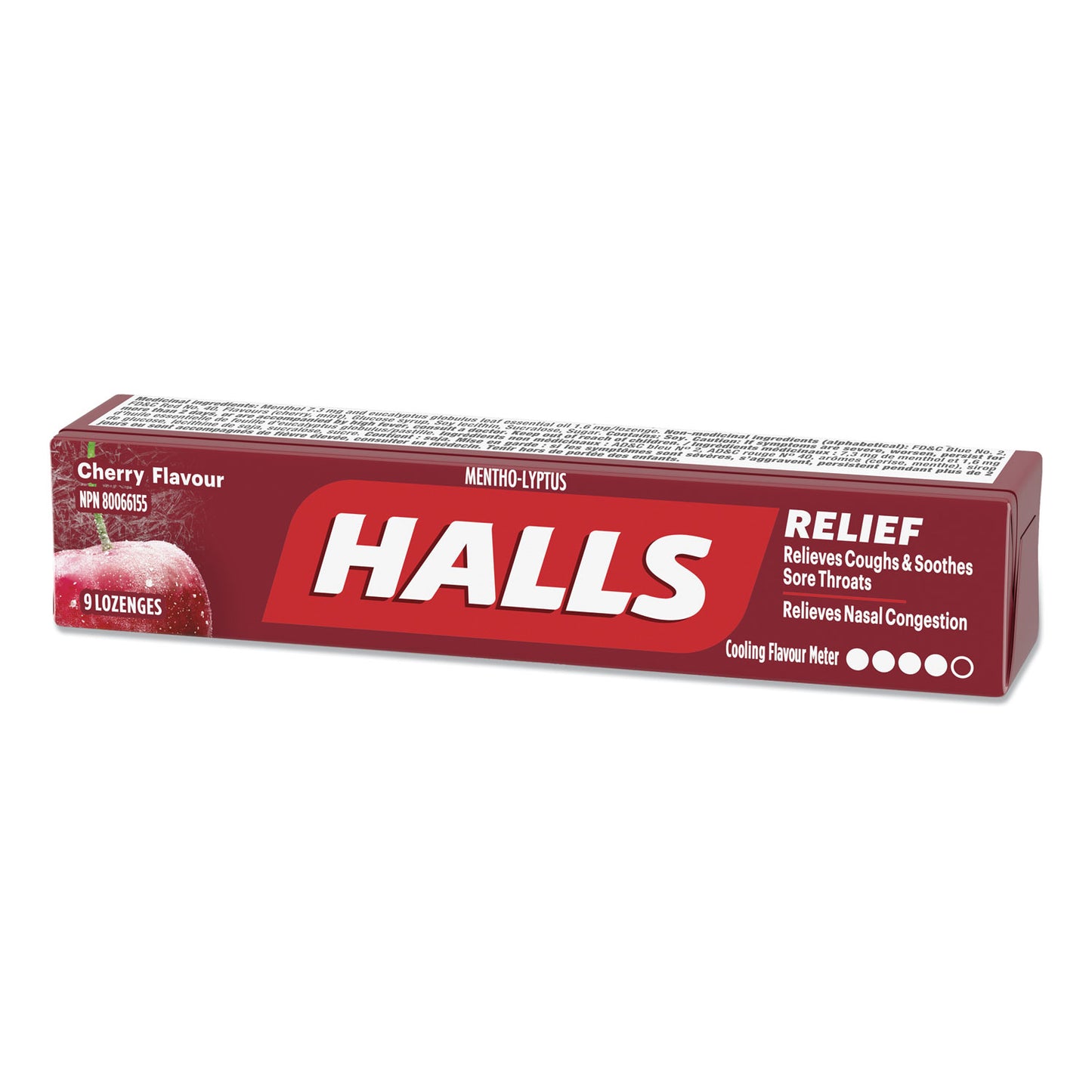 Halls Mentho-Lyptus Cough and Sore Throat Lozenges, Cherry, 9/Pack, 20 Packs/Box (AMC62476)