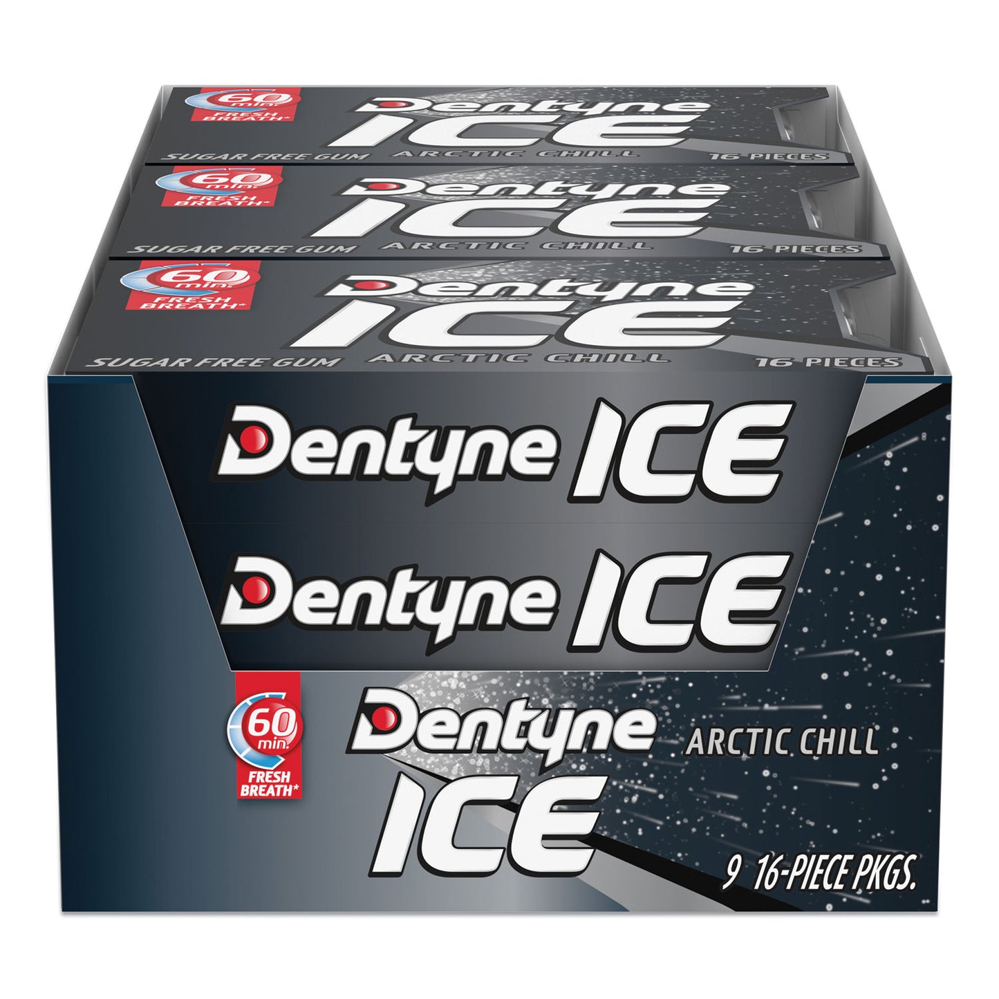 Dentyne Sugarless Gum, Arctic Chill, 16 Pieces/Pack, 9 Packs/Box (AMC31240)