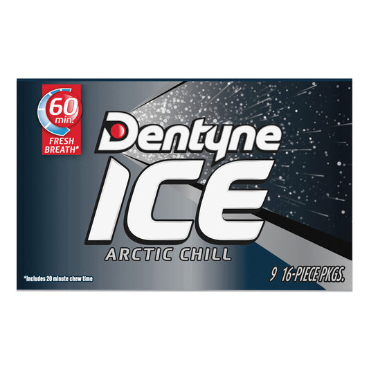 Dentyne Sugarless Gum, Arctic Chill, 16 Pieces/Pack, 9 Packs/Box (AMC31240)