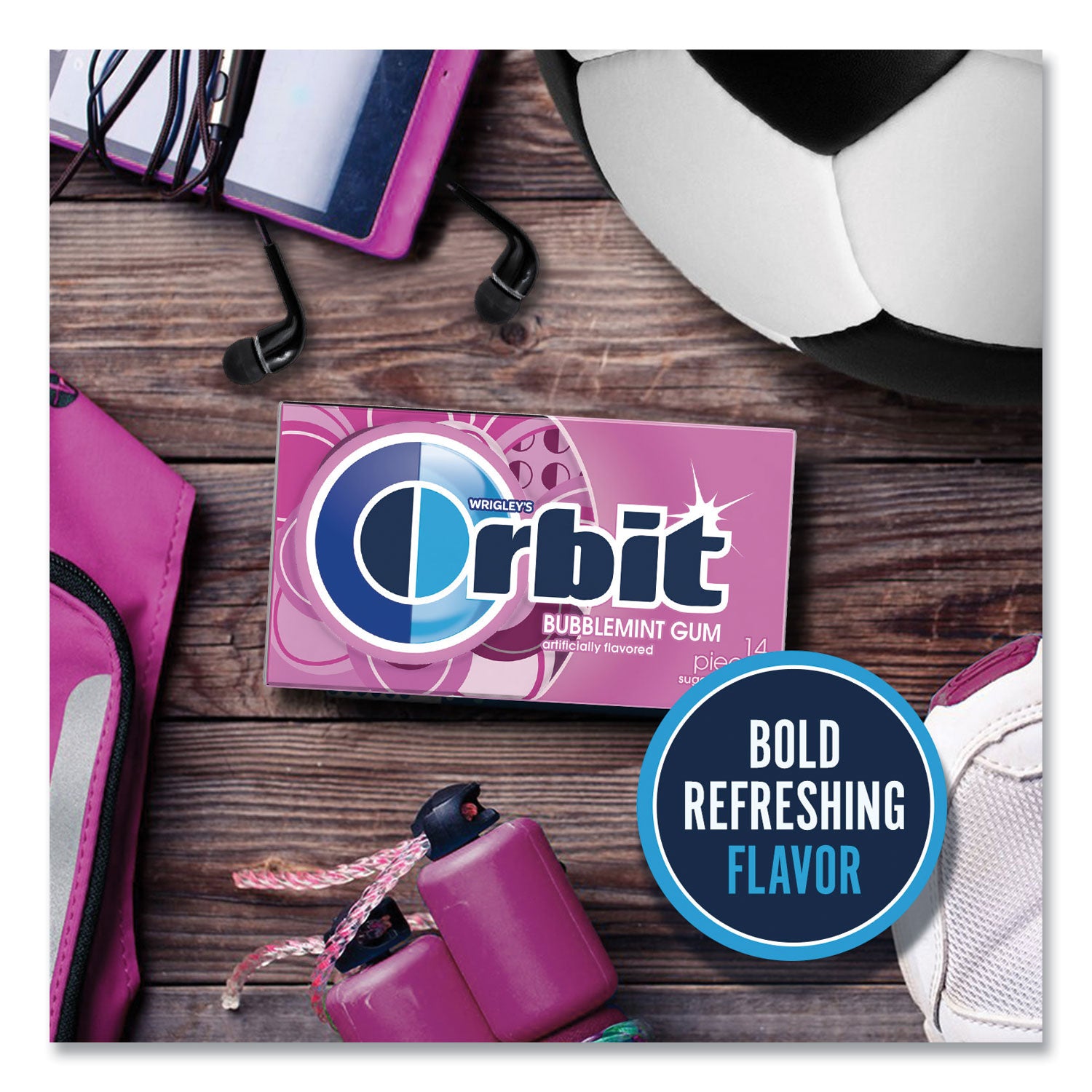 Orbit Sugar-Free Chewing Gum, Bubblemint, 12/Box (WMW21489)