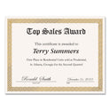 Great Papers! Foil Border Certificates, 8.5 x 11, Ivory/Gold with Gold Braided Border, 15/Pack (963006)