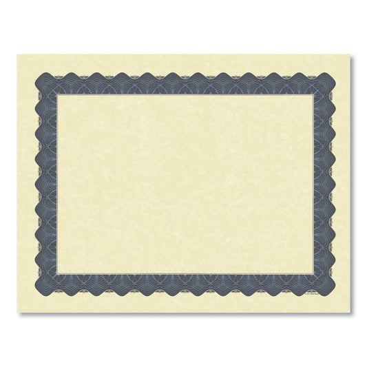 Great Papers! Metallic Border Certificates, 11 x 8.5, Ivory/Blue with Blue Border, 100/Pack (934400)