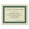 Great Papers! Metallic Border Certificates, 11 x 8.5, Ivory/Green with Green Border, 100/Pack (934200)