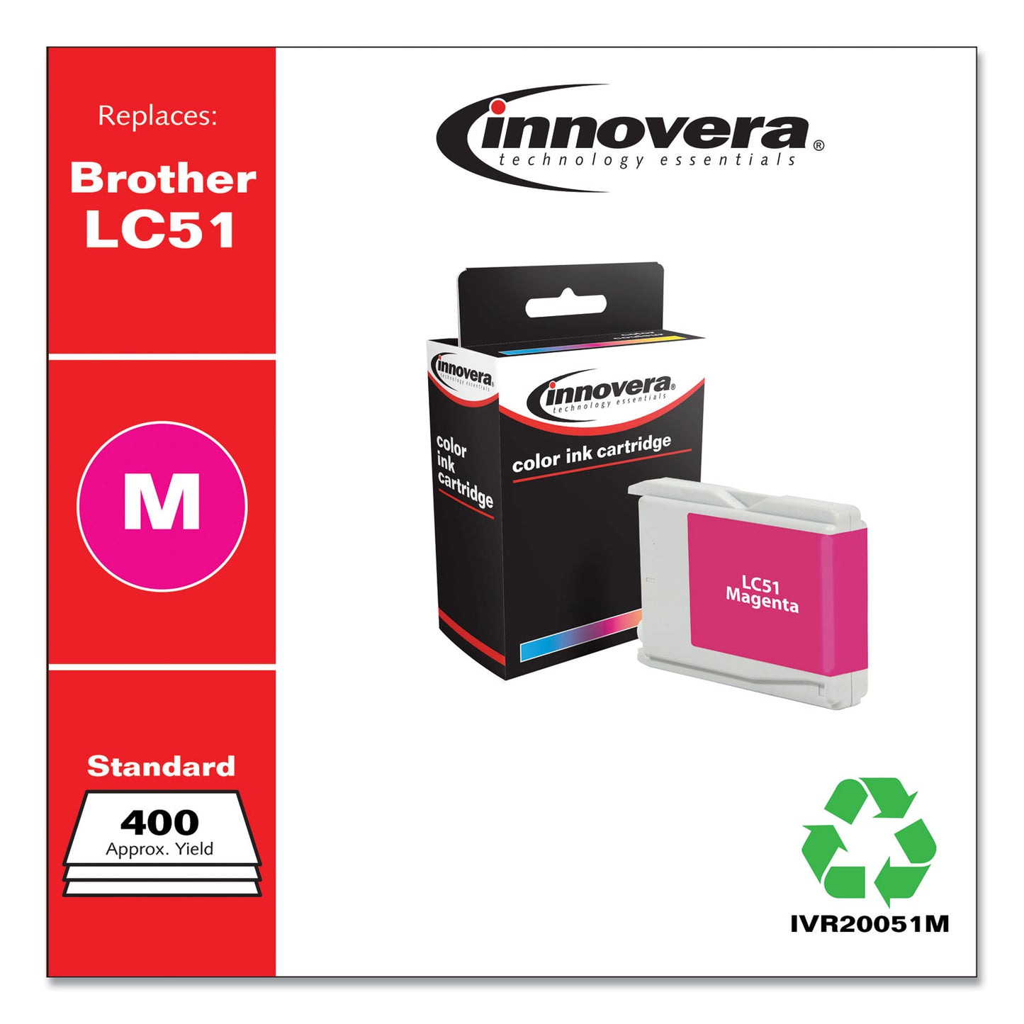 Innovera Remanufactured Magenta Ink, Replacement for LC51M, 400 Page-Yield (20051M)