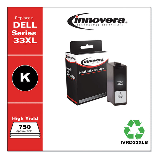 Innovera Remanufactured Black Ink, Replacement for 33XL (T9FKK331-7377), 750 Page-Yield (D33XLB)