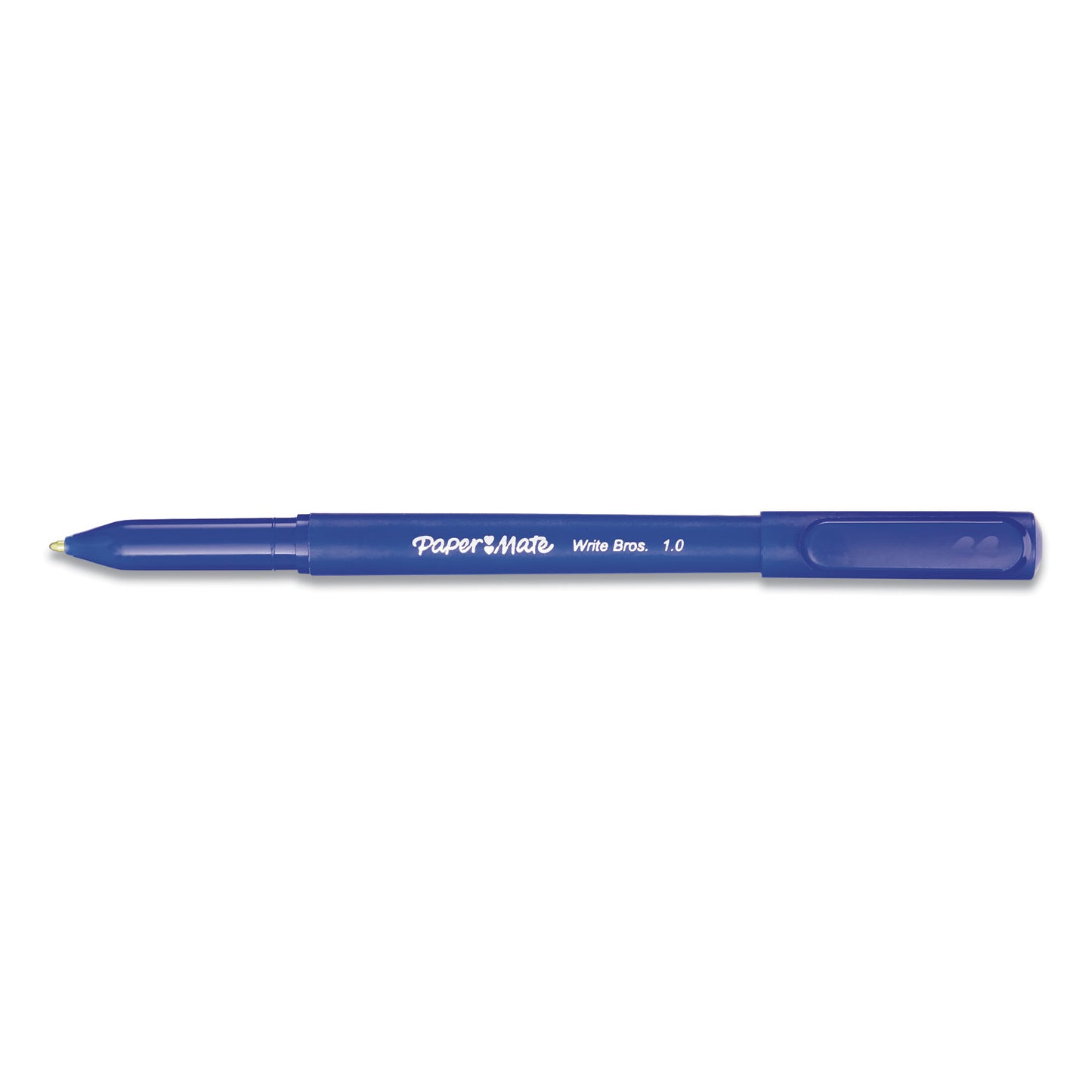 Paper Mate Write Bros. Ballpoint Pen, Stick, Medium 1 mm, Blue Ink, Blue Barrel, Dozen (3311131C)