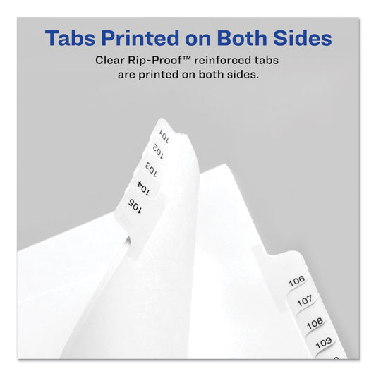 Avery Preprinted Legal Exhibit Side Tab Index Dividers, Allstate Style, 26-Tab, D, 11 x 8.5, White, 25/Pack (82166)