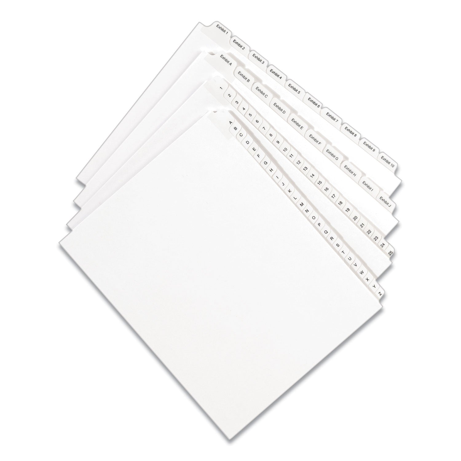 Avery Preprinted Legal Exhibit Side Tab Index Dividers, Allstate Style, 25-Tab, 26 to 50, 11 x 8.5, White, 1 Set, (1702) (01702)