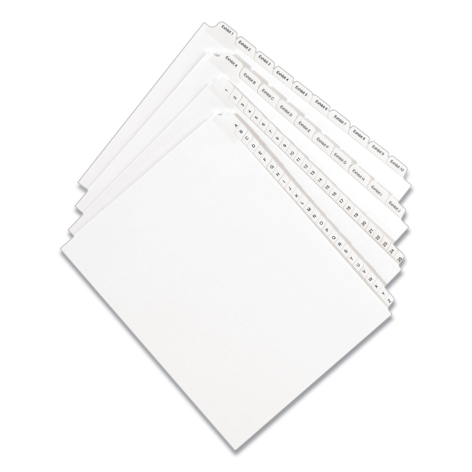 Avery Preprinted Legal Exhibit Side Tab Index Dividers, Allstate Style, 10-Tab, 2, 11 x 8.5, White, 25/Pack (82200)