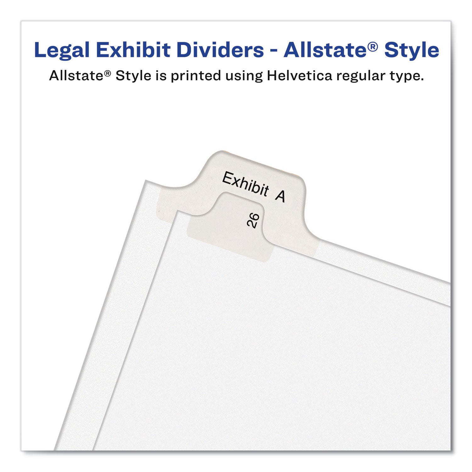 Avery Preprinted Legal Exhibit Side Tab Index Dividers, Allstate Style, 10-Tab, 4, 11 x 8.5, White, 25/Pack (82202)