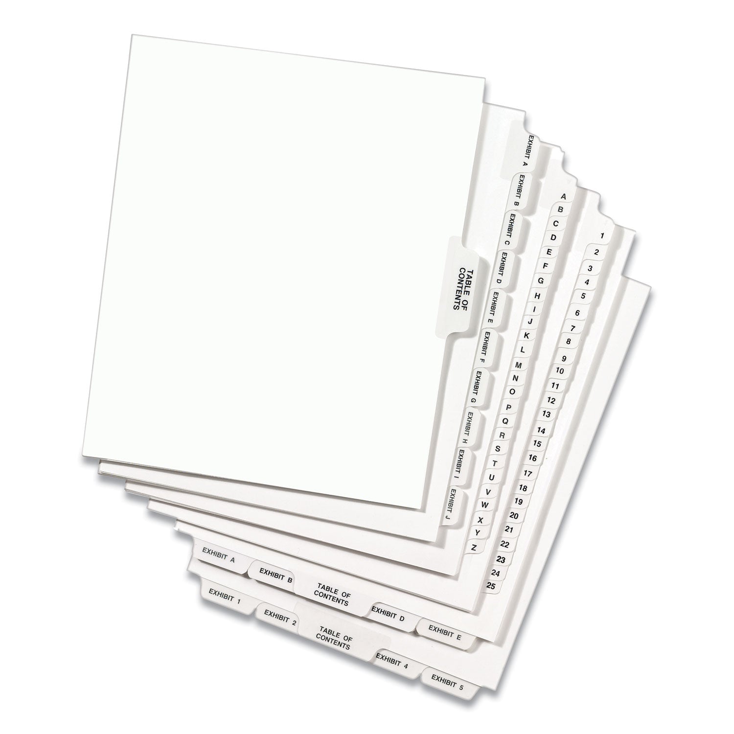 Preprinted Legal Exhibit Side Tab Index Dividers, Avery Style, 26-Tab, 76 to 100, 11 x 8.5, White, 1 Set (11397)