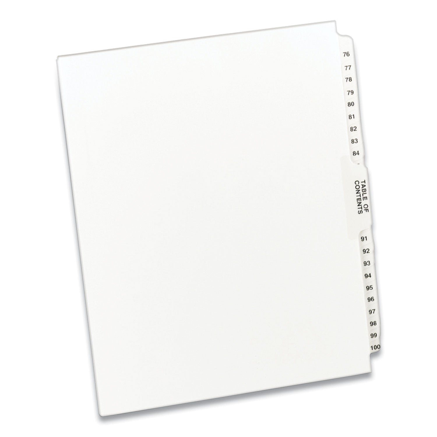 Preprinted Legal Exhibit Side Tab Index Dividers, Avery Style, 26-Tab, 76 to 100, 11 x 8.5, White, 1 Set (11397)