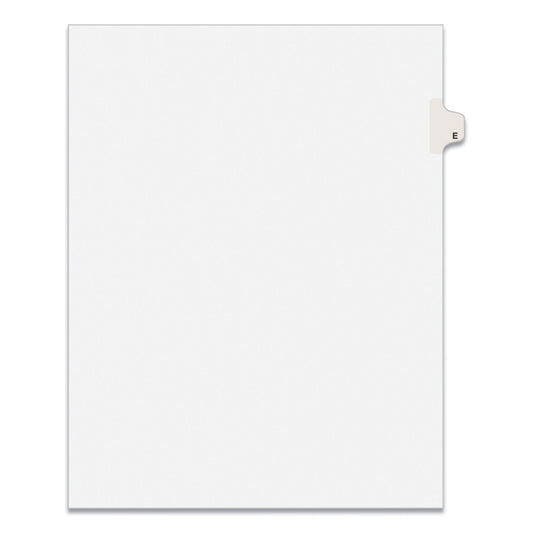 Preprinted Legal Exhibit Side Tab Index Dividers, Avery Style, 26-Tab, E, 11 x 8.5, White, 25/Pack, (1405) (01405)