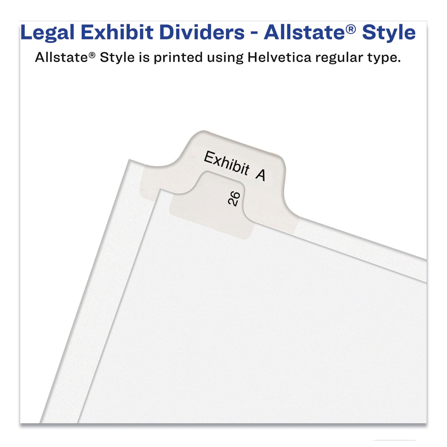 Avery Preprinted Legal Exhibit Side Tab Index Dividers, Allstate Style, 10-Tab, 1, 11 x 8.5, White, 25/Pack (82199)