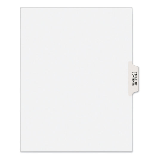 Preprinted Legal Exhibit Side Tab Index Dividers, Avery Style, 25-Tab, Table Of Contents, 11 x 8.5, White, 25/Pack (11910)