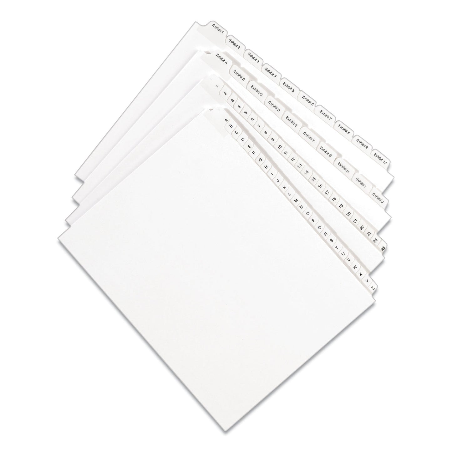 Avery Preprinted Legal Exhibit Side Tab Index Dividers, Allstate Style, 26-Tab, V, 11 x 8.5, White, 25/Pack (82184)